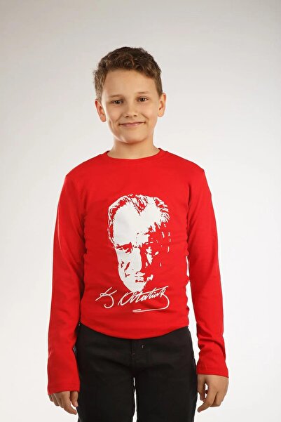 Çocuksan Baby&Kids Wear Unisex Children's Long Sleeve Atatürk Printed 23 April 29 October 10 November Performance Costume T-shirt