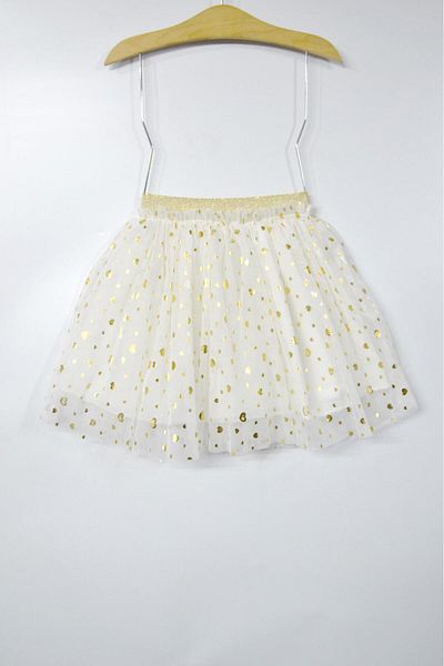 Çocuksan Baby&Kids Wear Heart Printed Gold 23 Απριλίου 29 Οκτωβρίου 19 Μαΐου Γάμος Γενέθλια και πάρτι Τούλι Φούστα Κορίτσι