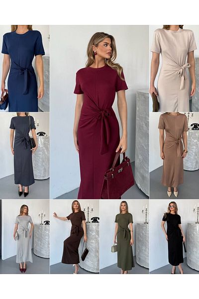 soBasic Modal Fabric Dress with Side Tie