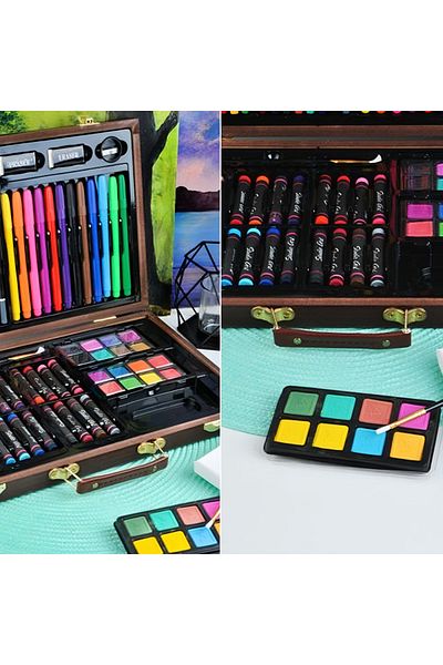 varioshop VarioShop® Painting and Drawing Set, contains 81 pieces and a wooden organization kit, suitable for