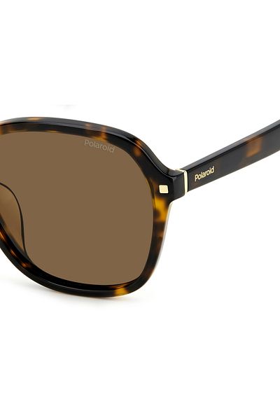 Polaroid Ochelari de soare Polaroid pentru femei PLD 4112/F/S/X 086SP, maro, dreptunghiulari, 60 mm