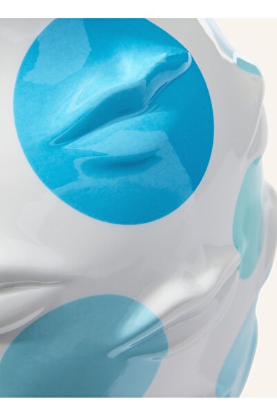 Jonathan Adler L’POP Gala Vazo, 26 cm, Parlak Sırlı Dudak Kabartmalı Dekoratif Vazo