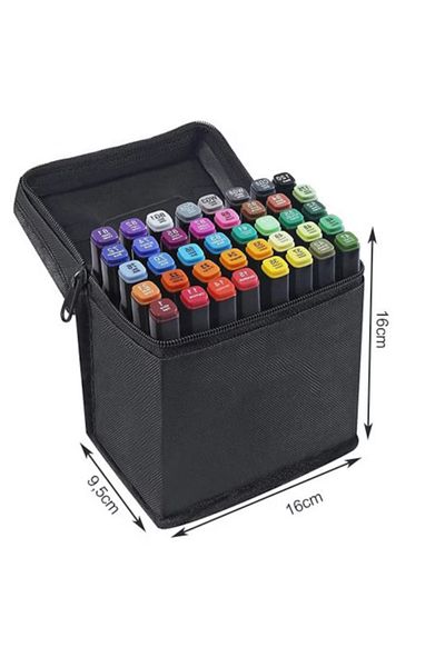 varioshop Set 40 markere duble VarioShop®, Carioci profesionale, Culori vii pe baza de alcool, 2 varfuri rezi
