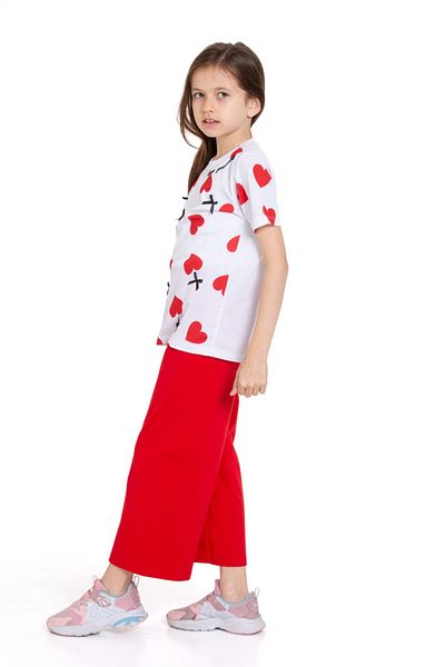 CiciTime Çocuk Modası Girl's Small Bow Summer Short Sleeve Set
