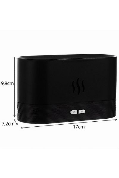 varioshop Umidificator de camera VarioShop®, efect de flacara, 7 Lumini + 3 Uleiuri esentiale pure, hidratare