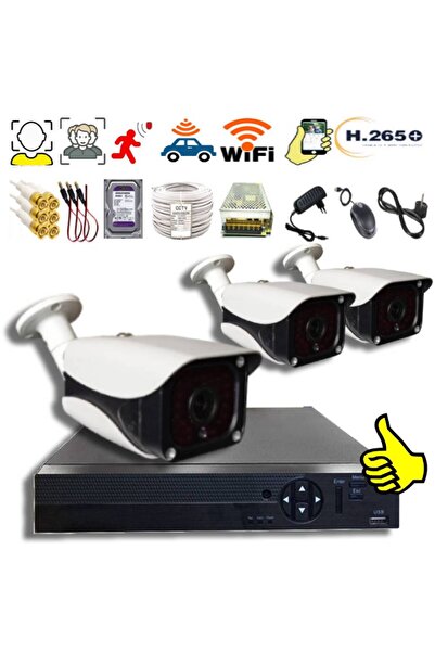 XMPRO BT336SET3 – 3 Kameralı 5MP Gece Görüşlü Full HD Güvenlik Sistem Seti