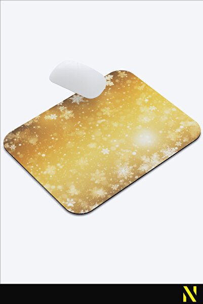 nilizma Ергономична подложка за мишка с мотив жълти снежинки - 22 cm X 18 cm - подложка за мишка с неплъзгаща се основа