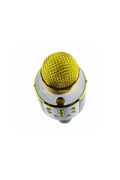 MACVI Microfon Karaoke Macvi® DS878, Metalic, Sunet de Calitate, Redare Card Memorie, Galben