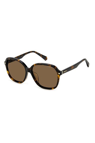 Polaroid Ochelari de soare Polaroid pentru femei PLD 4112/F/S/X 086SP, maro, dreptunghiulari, 60 mm