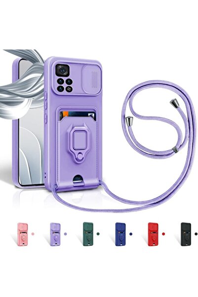 Rivor Redmi Note 11 Pro & Note 12 Pro 4G Kılıf Kamera Koruma Sürgülü Kartvizitli Kartlıklı Standlı Kapak