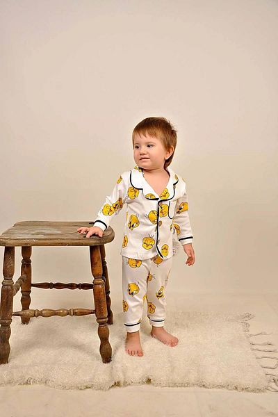 Çocuksan Baby&Kids Wear Baby Girl Chick Patterned Long Sleeve Cotton Pajama Set