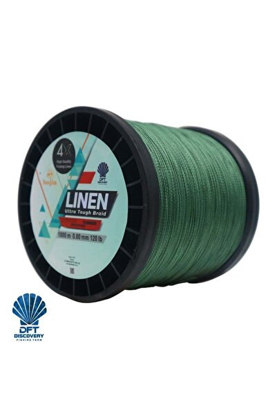 DFT خيط صيد من الكتان من بوجين 4X، 0.80 مم، 1000 متر، أخضر