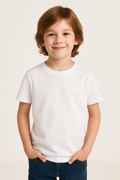 UBEYDE White Children's T-Shirt 100% Cotton Boys' T-Shirt and Girls' Summer T-Shirt