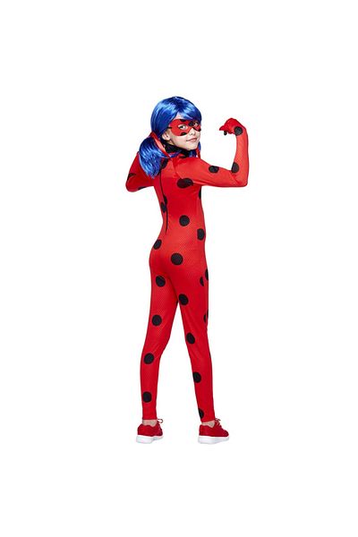 EvrikaUnity Costum Buburuza Miraculoasa pentru copii, Set cu masca si geanta, EvrikaUnity®, 7-8 ani, 150 cm, Roz