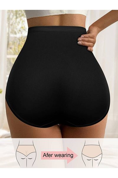 dzmerc Tummy Tightening and Firming High Waist Corset Panties Black