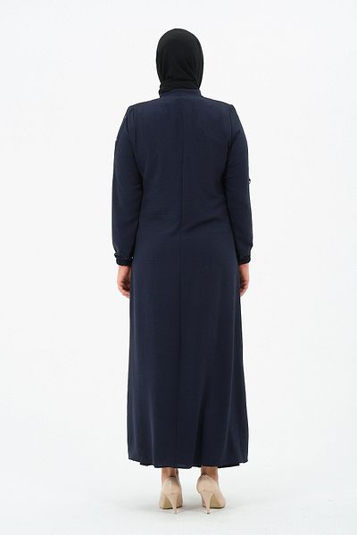 GLR&GYM Ecesu Women's Plus Size Buttoned Linen Fabric Judge Collar Mother's Overcoat