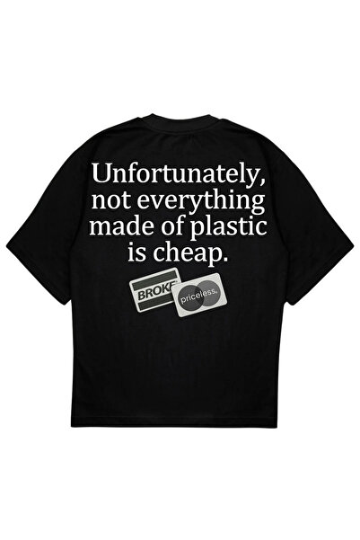 SVART WEAR PLASTIC cu imprimeu tricou supradimensionat Tricou Citat amuzant, declarație provocatoare tricou