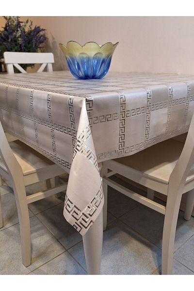 Başak Ev Tekstili FEASTĂ DE MASĂ SILVER SHINY ȘTERGĂBILĂ - PRELATĂ PVC FIBRĂ