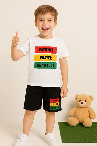 UBEYDE Crew Neck Boys' and Girls' Set Cotton T-Shirts and Shorts, Summer Comfort Set