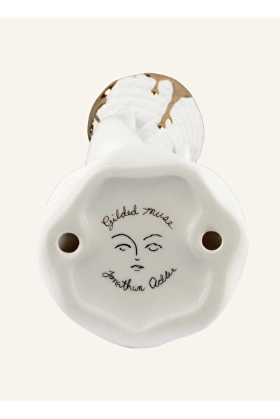 Jonathan Adler GILDED MUSE I-SCREAM Vazo Altın İç Yüzeyli, Heykelsi Porselen Tasarım