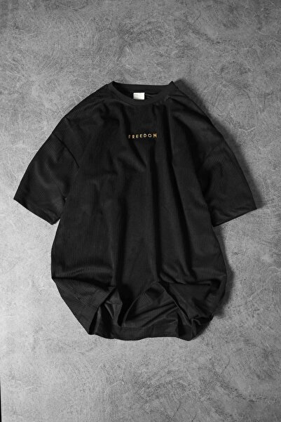 A&O Style Ανδρικό μαύρο μπλουζάκι με κοντό μανίκι με λαιμόκοψη, καλοκαιρινό λ...