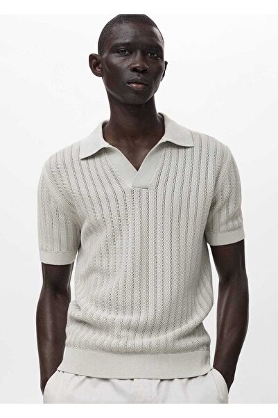 MANGO Man İnce balıksırtı triko polo gömlek