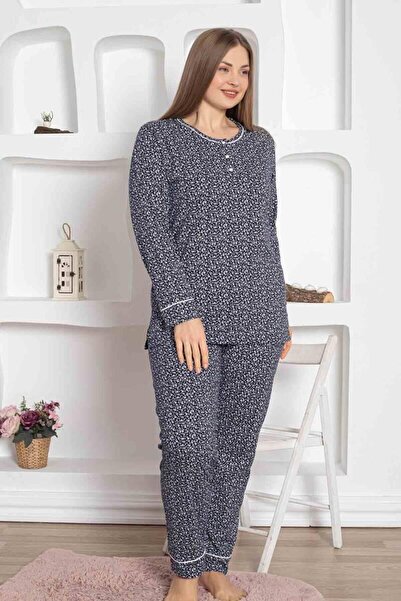 ALİMER Floral Print Plus Size Pajamas Set 2779Uyb