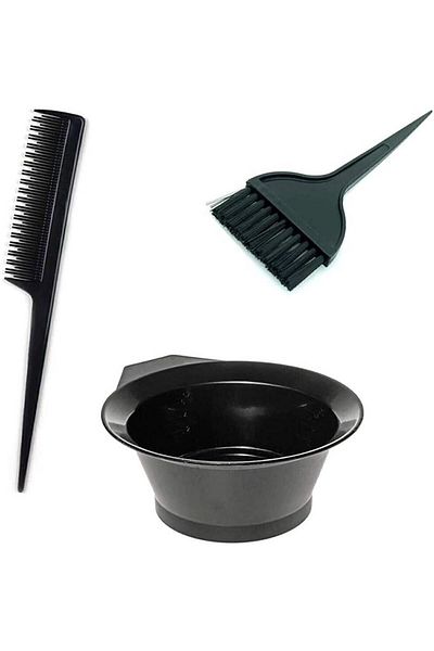 CANSIN Hair Dye Bowl - Dye Brush, Nylon and Crepe Comb, 3-Piece Hair Lightener Set