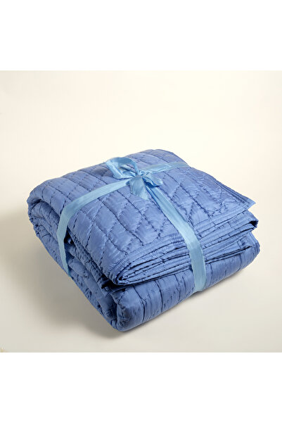 Zsa Zsa Zsu Okhla Çift Kişilik İpek Yatak Örtüsü Seti 240x260 Cm Mavi