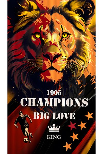 Bertille Home Children's and Baby's Room Yellow Red Fan Football Series Background Curtain Single Wing (Child Room Curtain)