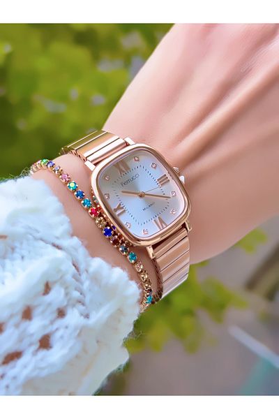 Ferrucci Steel Cord Roman Numbers Women's Wristwatch 3 Atm Waterproof with 2 Years Warranty