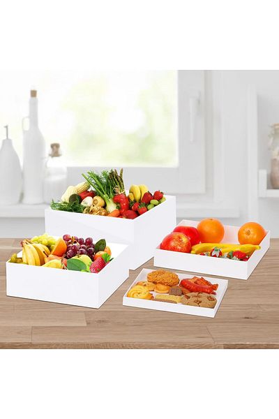 Generic حاملات أكريليك للعرض، حامل عرض حلوى على شكل مكعب أكريليك أبيض