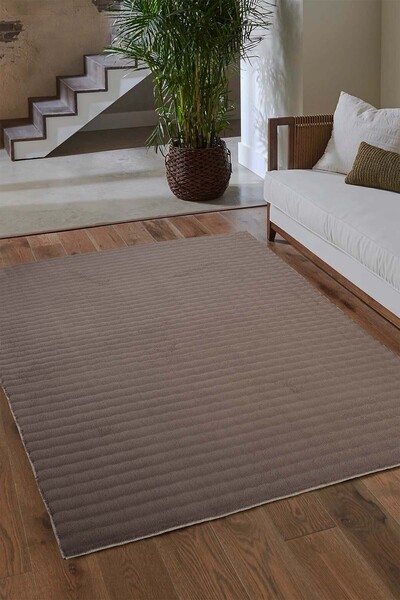 tropikal home Bubble Puffy Post Peluş Kesme Halı Yolluk Kaymaz Taban Yıkanabi...