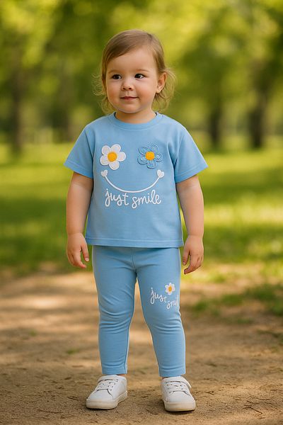 TRENDİMİZBİR Set pantaloni scurți pentru fete brodate Daisy