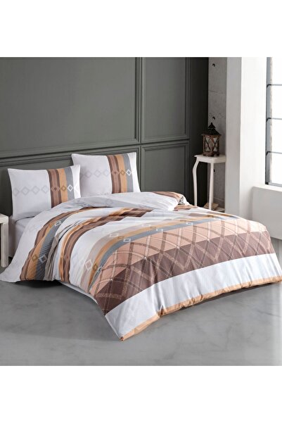 Taç Ranforce Crystal Duvet Cover Set - Double, Olympos Brown
