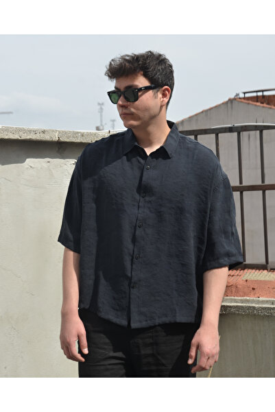 VAMOSCLO Oversize Crop Modal Kumaş Gömlek