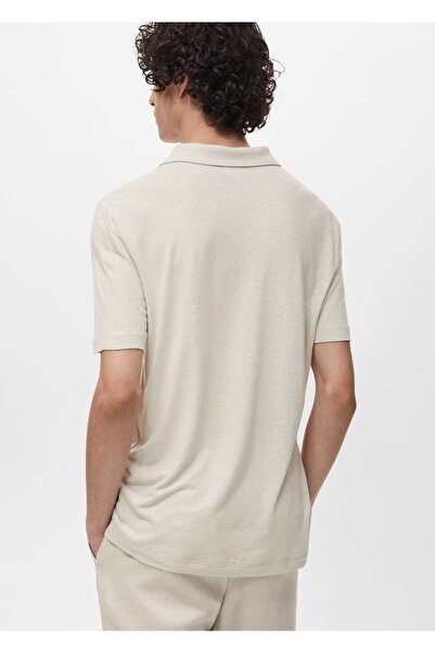 MANGO Man Dar kesim keten polo gömlek