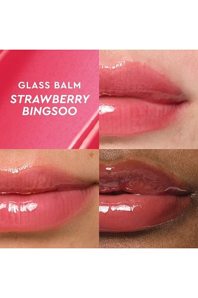 GLOW RECIPE Glass Balm Lip Treatment for Shine & Hydration,Strawberry Bingsoo 15 g