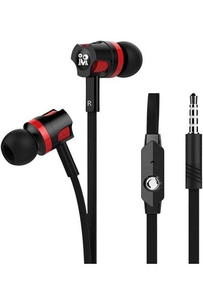 Generic In-Line Stereo In-Ear Earphone With Microphone Red/Black