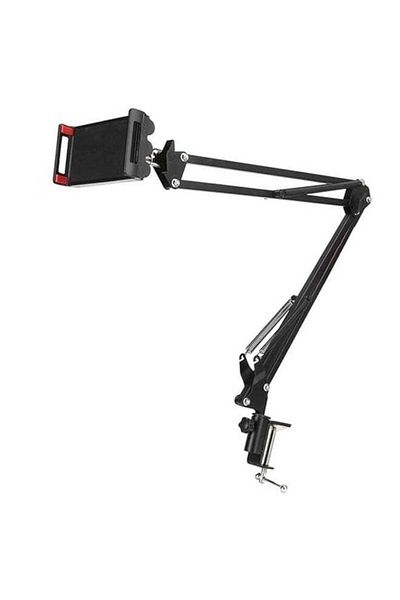 Generic Long Arm Lazy Mobile and Tablet Stand Black