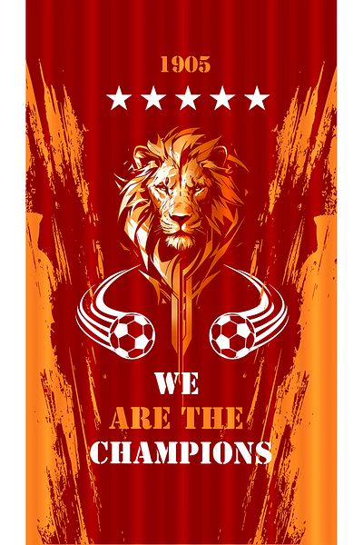 Bertille Home Children's and Baby's Room Yellow Red Fan Football Series Background Curtain Single Wing (Child Room Curtain)