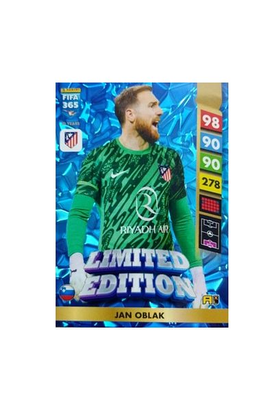 Panini Fifa 365 Adrenalyn XL 2025 Limited Edition Jan Oblak Footballer Card