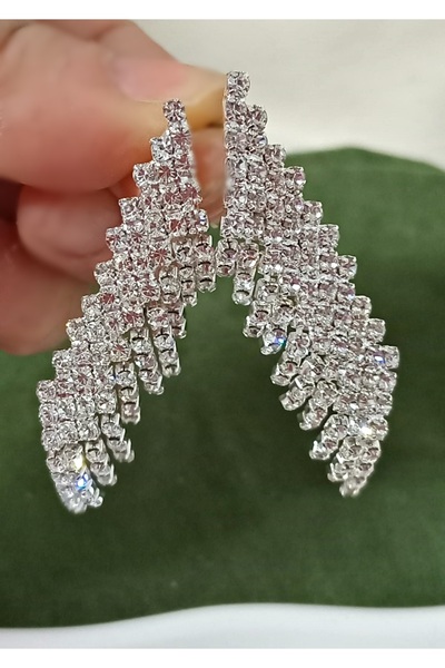 mos&more Taşlı Sallantılı Şık Kadın Küpe