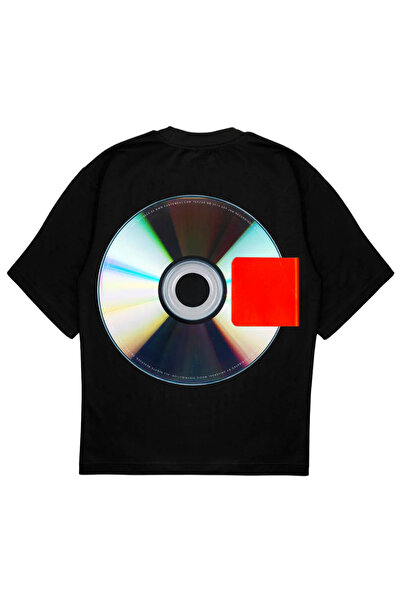 SVART WEAR تيشيرت مطبوع صورة ييزوس، مقاس كبير، على شكل قرص