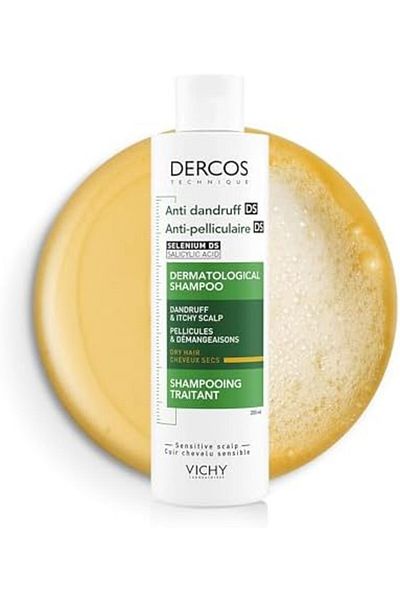 Vichy Dercos Anti-Dandruff Shampoo for Dry Hair 200ml - White