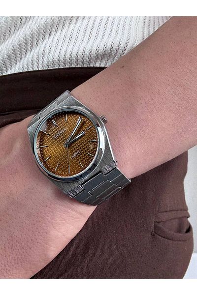 Arvens Vintage Inside Brown Men's Wristwatch Stainless Steel Cord Tough Steel Case Does Not Lose Color Does Not Tarnish