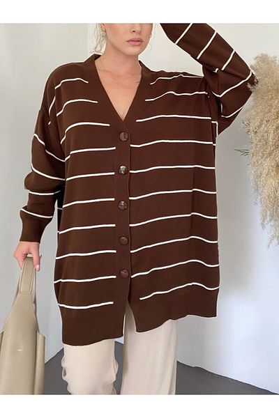 HİJABAYA Buttoned Long Knitted Cardigan