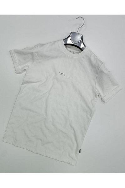 CLASSİCS MEN Ανδρικό κοντομάνικο μπλουζάκι White Room Slim Fit 7277