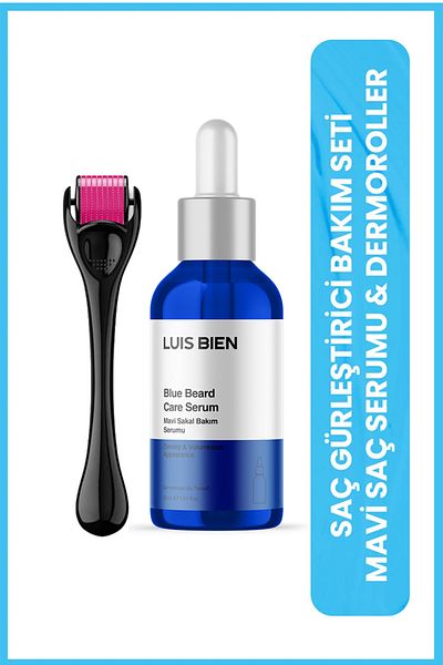Luis Bien Blue Beard Care Serum with Strengthening and Lengthening Effect for Sparse Beards Set of 2