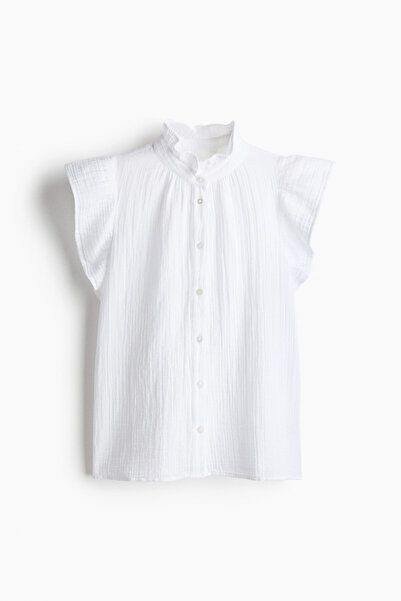 H&M Volan Kollu Muslin Bluz